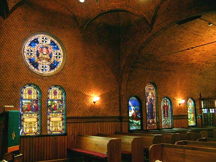 The right side wall as you walk into the church