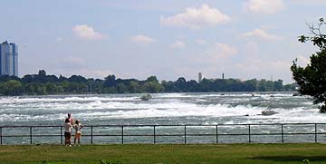 The rapids above the falls